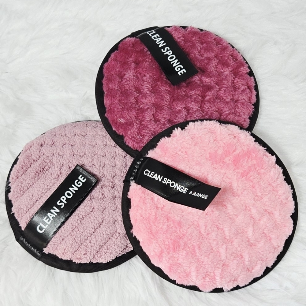 MAANGE Reusable Makeup Remover Cleansing Sponges Set Washable Pads Pink Purple